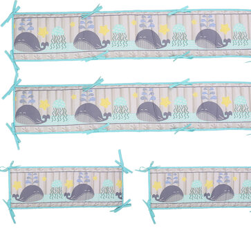 Ademend Baby Beddengoed Set Katoenen Baby Cot Kit Wasbare Crib Bedding Set Stoppen Bed Protector Voor Baby Bed Pak Jongen 1111 Zilver