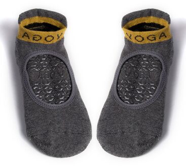 Ademend Non-Slip Katoenen Sokken Yoga Fitness Pilates Barre Ademende Sport Dans Sokken Antislip grijs