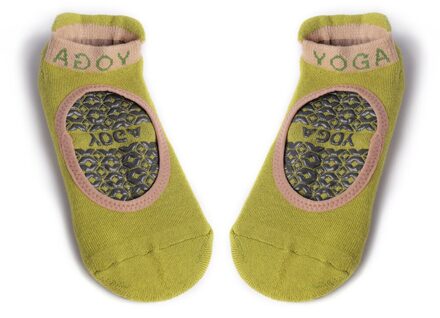 Ademend Non-Slip Katoenen Sokken Yoga Fitness Pilates Barre Ademende Sport Dans Sokken Antislip groen