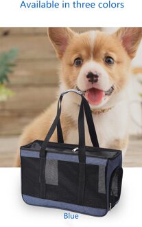 Ademend Pet Sling Carrier Bag Puppy Hond Kat Reizen Carry Tote Pouch Handtas Blauw / L