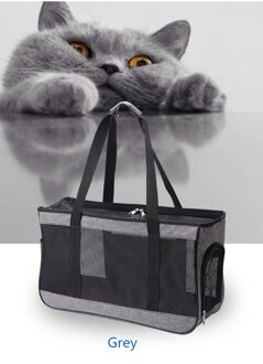 Ademend Pet Sling Carrier Bag Puppy Hond Kat Reizen Carry Tote Pouch Handtas Grijs / S
