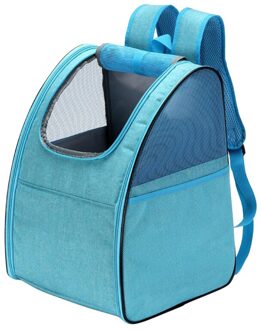 Ademend Ventilatie Portable Oxford Doek Venster Huisdier Rugzak Rits Hond Kat Zichtbaar Outdoor Reizen Grote Opvouwbare Carrier licht blauw