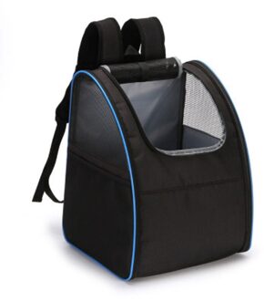 Ademend Ventilatie Portable Oxford Doek Venster Huisdier Rugzak Rits Hond Kat Zichtbaar Outdoor Reizen Grote Opvouwbare Carrier zwart blauw