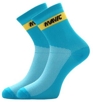 Ademende Road Fiets Sokken Fietsen Sokken Zweet-Wicking Sneldrogende Sokken Voor Fietsen Hardlopen Vissen Outdoor Sport Sokken Blauw