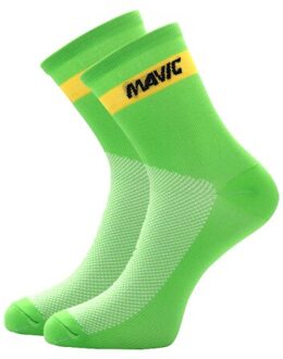 Ademende Road Fiets Sokken Fietsen Sokken Zweet-Wicking Sneldrogende Sokken Voor Fietsen Hardlopen Vissen Outdoor Sport Sokken groen