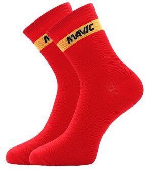 Ademende Road Fiets Sokken Fietsen Sokken Zweet-Wicking Sneldrogende Sokken Voor Fietsen Hardlopen Vissen Outdoor Sport Sokken Rood