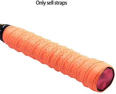 Ademende Zweet Absorberende Tennisracket Handvat Gewikkeld Strap Antislip Handvat Kronkelende Band Hengel Badminton Klappen Oranje
