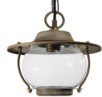 Adessora buiten hanglamp met ketting antiek messing, koper, helder