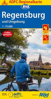 ADFC-Regionalkarte Regensburg und Umgebung mit Tagestouren-Vorschlägen, 1:75.000, reiß- und wetterfest, GPS-Tracks Download