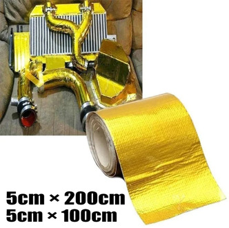 Adhesive Reflective Gold High Temperature Heat Shield Wrap Tape Fire-retardant Fiberglass Belt Automobile Motorcycle Refit Tap