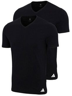 adidas 2 stuks V-Neck Active Flex Cotton T-Shirt * Actie * Zwart,Wit - Small,Medium,Large,X-Large,XX-Large