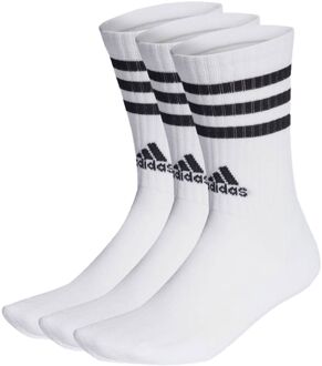 adidas 3-Stripes Cushioned Sportswear Crew Sokken (3-pack) wit - zwart - 49-51