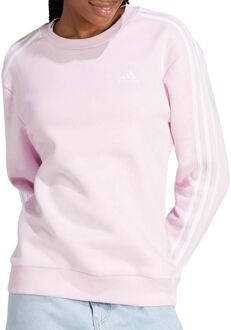 adidas 3-Stripes Fleece Sweater Dames roze - wit - M