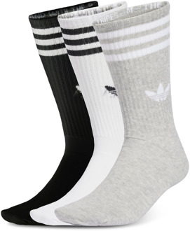 adidas 3-stripes High Crew Socks 3 Pairs Sokken Unisex - Wit - Maat 43-45 - Poly (Polyester) White