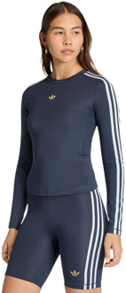 adidas 3 Stripes Long Sleeve T-shirt T-shirts Dames - Blauw - Maat 38 - Poly Mesh Blue