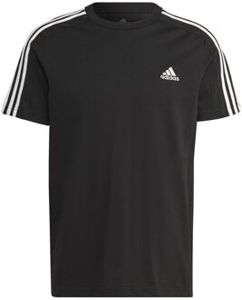 adidas 3 Stripes Single Jersey T-shirt Heren zwart