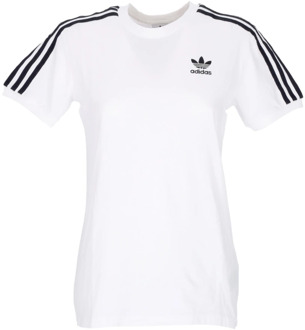 adidas 3-Stripes T-shirt met logo en streepprint Wit - 38