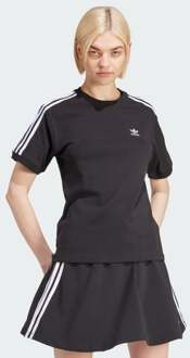 adidas 3 Stripes T-shirts Dames - Zwart - Maat 40/L - Katoen Jersey Black