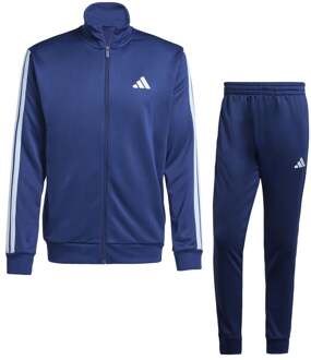 adidas 3 Stripes Woven Trainingspak Heren-Donkerblauw,Wit - L