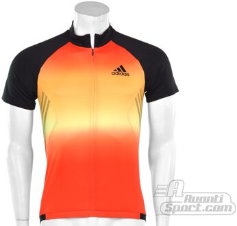 adidas 365 Cycling Tee - Sportshirt -  Heren - Maat S - Zwart;Oranje;Geel