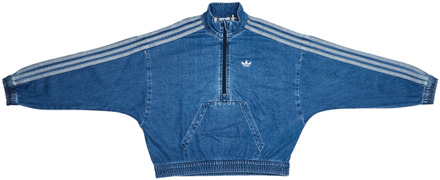 adidas 3s Denim Trainingspakken Kinder - Blauw - Maat 147 - 152 CM - Katoen Keperbinding Blue