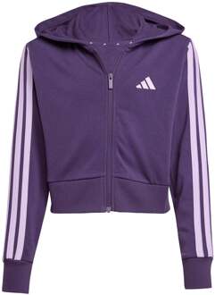 adidas 3Stripes Full-Zip Crop Trainingsjack Meisjes lila - 128,140,152,164,170