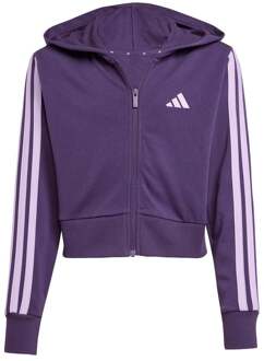 adidas 3Stripes Full-Zip Crop Trainingsjack Meisjes paars - 128,140,152,164,170