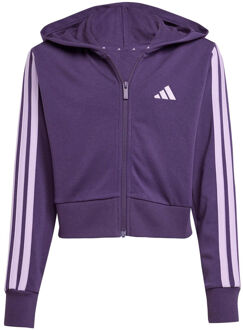 adidas 3Stripes Full-Zip Crop Trainingsjack Meisjes paars - 128,152,164
