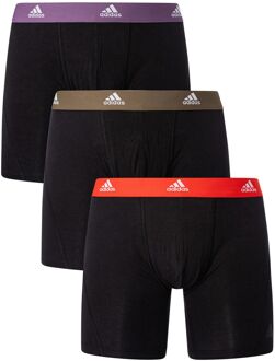adidas Active Flex Cotton Brief Boxershorts Heren (3-pack) zwart - paars - groen - rood - L