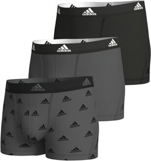 adidas Active Flex Cotton Trunk Boxershorts Heren (3-pack) grijs - zwart - M