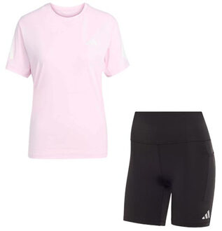 adidas adi365 Shirt Korte Legging Set Dames roze