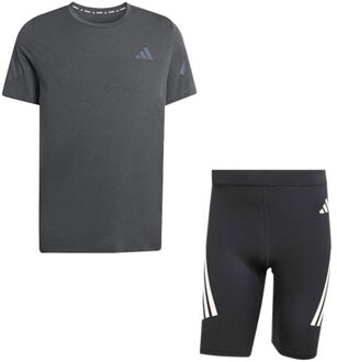 adidas adi365 Shirt Korte Legging Set Heren donkergrijs