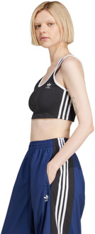 adidas Adicolor 3-stripes Bra Top T-shirts Dames - Zwart - Maat 40 - Katoen Jersey Black