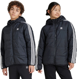 adidas Adicolor 3-stripes Jassen Kinder - Zwart - Maat 147 - 152 CM - Poly Woven Black