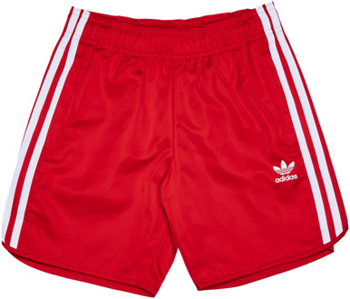 adidas Adicolor 3-stripes Korte Broeken Kinder - Rood - Maat 147 - 152 CM - Poly Woven Red