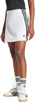 adidas Adicolor 3-stripes Mini Skirt Rokken Dames - Wit - Maat 38 - Poly Mesh White