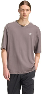 adidas Adicolor 3-stripes Oversized T-shirt T-shirts Heren - Grijs - Maat S - Katoen Jersey Grey