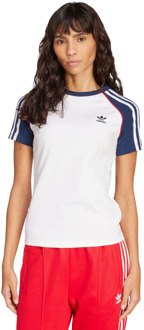 adidas Adicolor 3-stripes Raglan Slim T-shirt T-shirts Dames - Wit - Maat 36 - Katoen Jersey White
