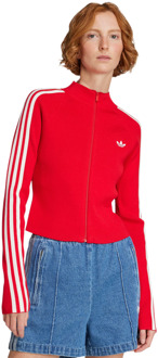 adidas Adicolor 3-stripes Slim Sports Jacket Jassen Dames - Rood - Maat 42 - Katoen Canvas Red