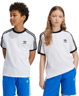 adidas Adicolor 3-stripes T-shirts Kinder - Wit - Maat 129 - 134 CM - Katoen Jersey White