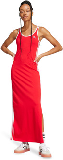 adidas Adicolor 3-stripes Tank Maxi Dress Rokken Dames - Rood - Maat 40 - Katoen Jersey Red