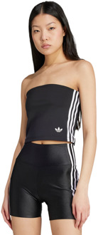 adidas Adicolor 3-stripes Tube Top T-shirts Dames - Zwart - Maat 38 - Poly Mesh Black