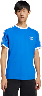 adidas Adicolor Classics 3-stripes T-shirt T-shirts Heren - Blauw - Maat M - Katoen Jersey Blue