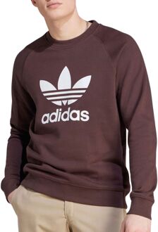 adidas Adicolor Classics Trefoil Sweater Heren donker bruin - wit - L