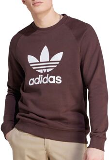 adidas Adicolor Classics Trefoil Sweater Heren donker bruin - wit - L