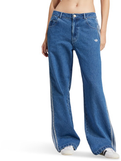 adidas Adicolor Denim 3-stripes Track Pants Broeken Dames - Blauw - Maat 70B / FR 85B - Katoen Jersey Blue