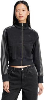 adidas Adicolor Denim Trainingspakken Dames - Zwart - Maat 40 - Katoen Jersey Black