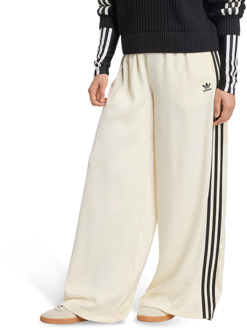 adidas Adicolor Satin Wide Leg Track Joggers Broeken Dames - Wit - Maat 44 - Satijn White