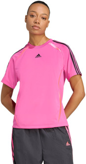 adidas Adicolor Teamgeist Loose T-shirt T-shirts Dames - Roze - Maat 36 - Poly Mesh Pink