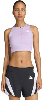 adidas Adizero Crop Top Dames paars - M